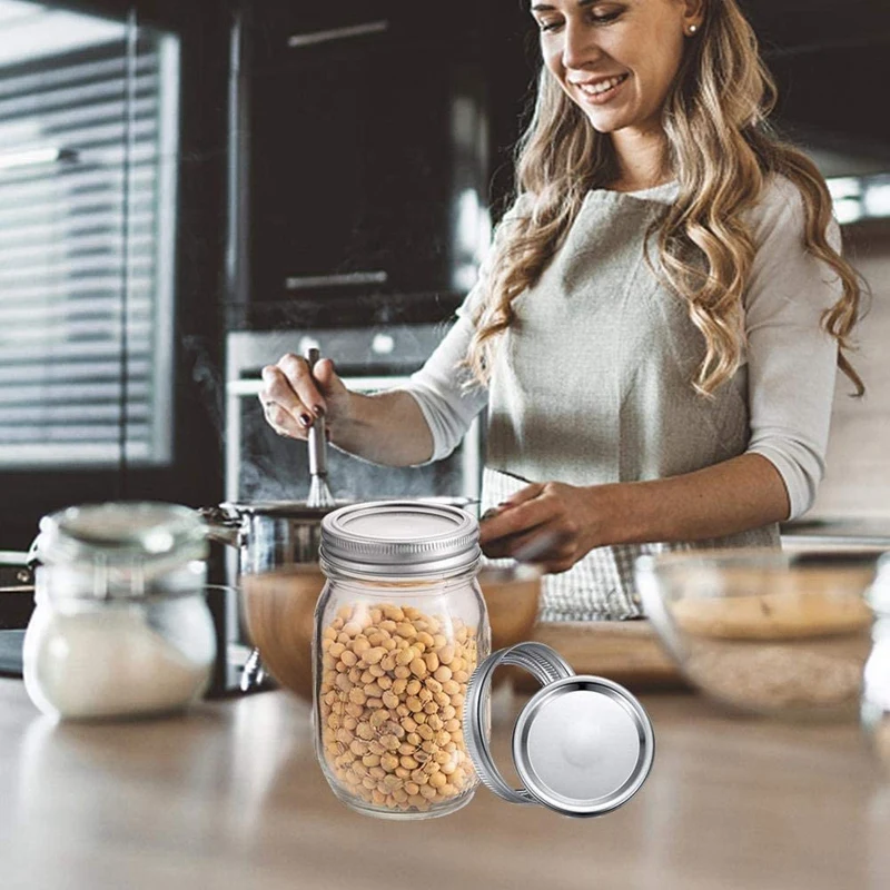 

24 PCS Canning Lids Regular Mouth Mason Jar Lids Stainless Steel Lids for Mason Jar Regular Mouth Split- 70MM