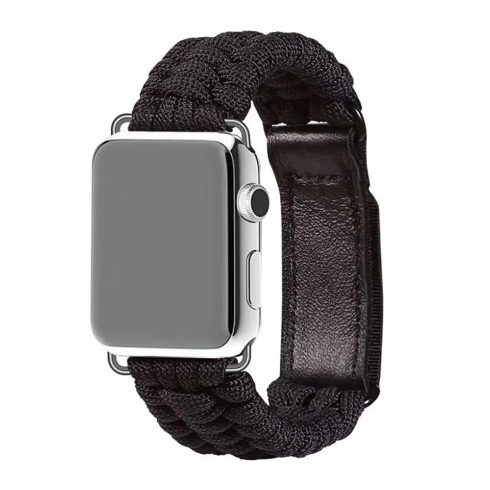 Спортивный тканый браслет из нейлоновой веревки для Apple Watch 38 мм 42 мм 40 мм 44 мм для iWatch 5 4 3 2 1