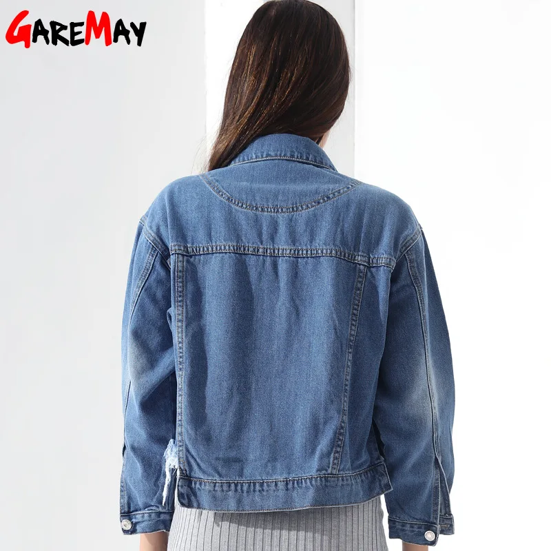 Женская джинсовая куртка GAREMAY с вышивкой короткие женские куртки отложным
