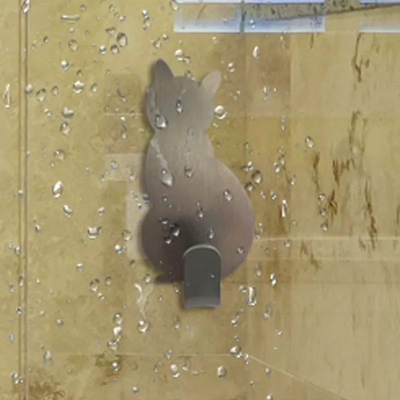 Самоклеящийся крючок в форме кошки настенная вешалка для ключей крючки двери