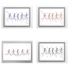 Фазы бега скелета Акварельная печать скелетная система плакат клиника физиотерапевт бегунок Спорт человеческие кости Анатомия медик