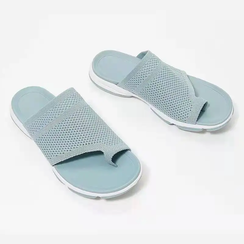 

Women Slippers Round Toe Slip On Solid Color Mesh Ladies Sandals Summer New Fashion Outdoor Casual Soft Comfy Female Footwear