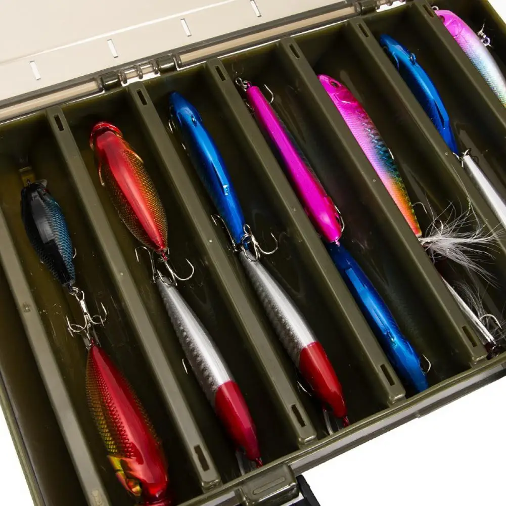 

Outdoor Fishing Double-Sided 14-Grid Bait Lure Storage Box with Lock Catch Fishing Gear Accessories