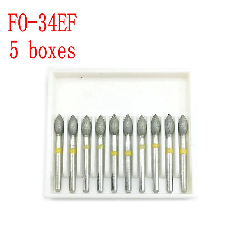 50 шт. стоматологических алмазных боров (зернистость желтый/Экстра тонкий