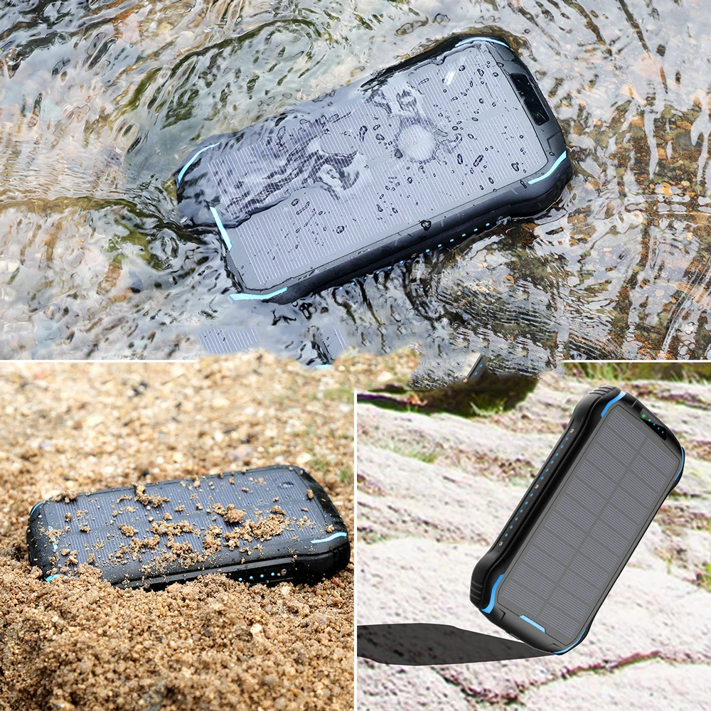 

26800mAh Solar Power Bank Waterproof Powerbank with Camping Flashlight Portable Charger Poverbank For iPhone 11 Samsung Xiaomi