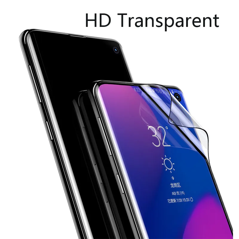 HD Transparent Baseus 2 шт 0,15 мм Защитная пленка для samsung S10 S10+ защита экрана тонкая полное покрытие мягкая пленка для samsung Galaxy Note 10 - Цвет: HD Transparent