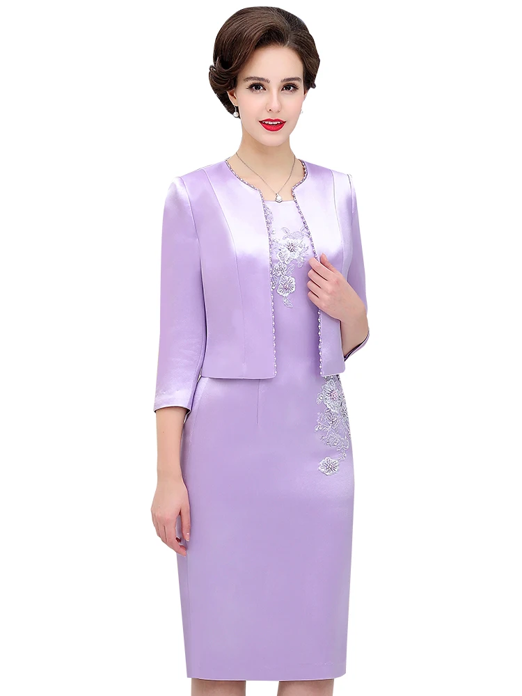 

Of The Mother Bride Dress Suits Two Piece Set Elegant Pencil Knee Length Midi Dresses Plus Size Formal Wedding Vestido De Festa