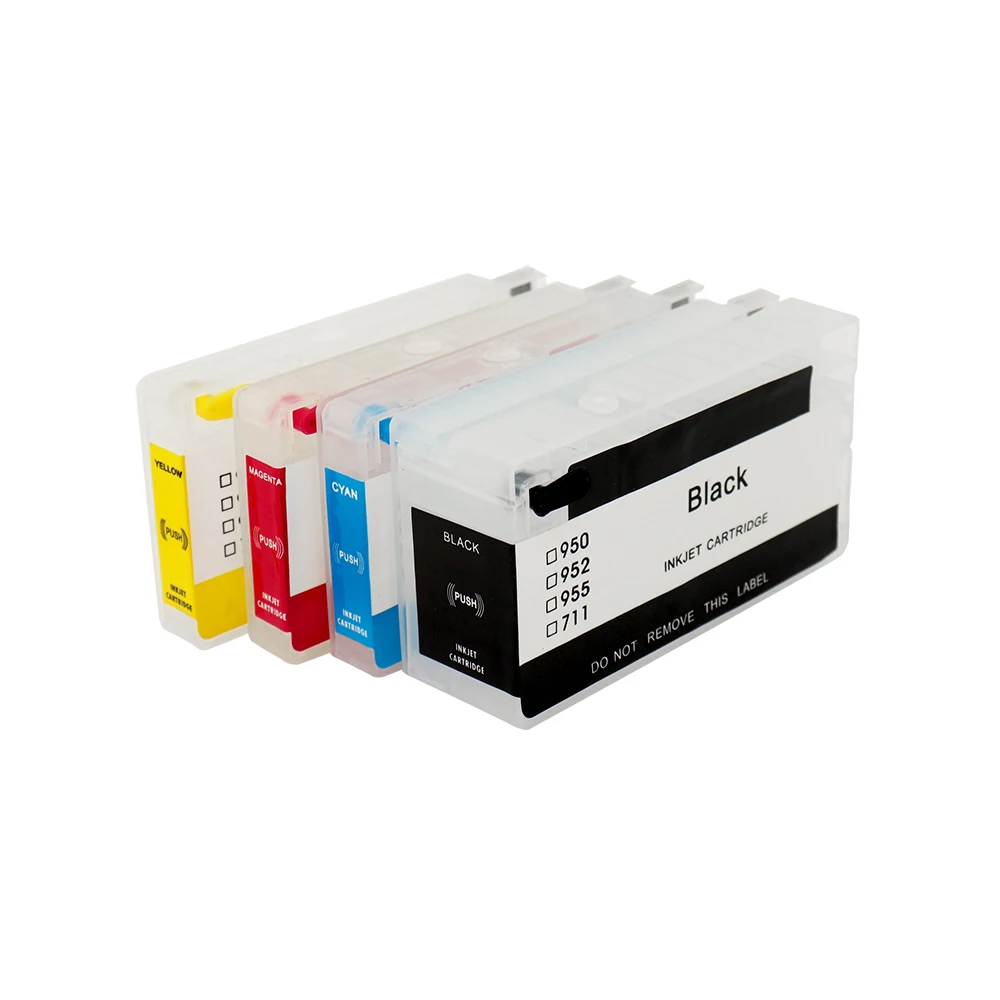 For HP 711 4 Colors Refillable Ink Cartridge with ARC Chips HP711 Refill Cartridge For HP DesignJet T520 T120 Printers