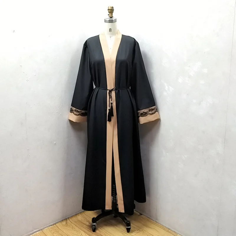 

Lace New Islamic Outwear Arab Garment Cardigan Turkey Middle East Muslim Women Abaya Fashion Large Size