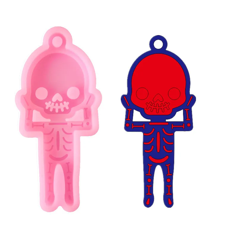 

Halloween Keychain Silicone Mold DIY Human Skeleton Sleep Epoxy Resin Mold