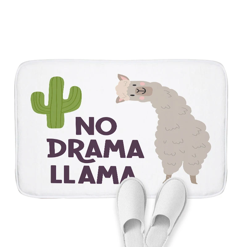 Cartoon LLama Kitchen Rugs Cute Alpaca Carpet The Hallway Carpets Bedroom Rug Doormat Animal Cactus Living Room 40*60Cm | Дом и сад
