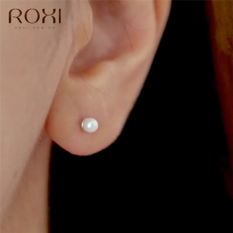 Женские серьги гвоздики с натуральным пресноводным жемчугом ROXI Настоящее