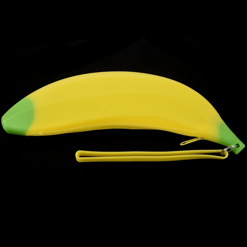Novelty Silicone Portable Banana Pencil Case Bag Coin Purse School Supplies Stationery Yellow | Wallets