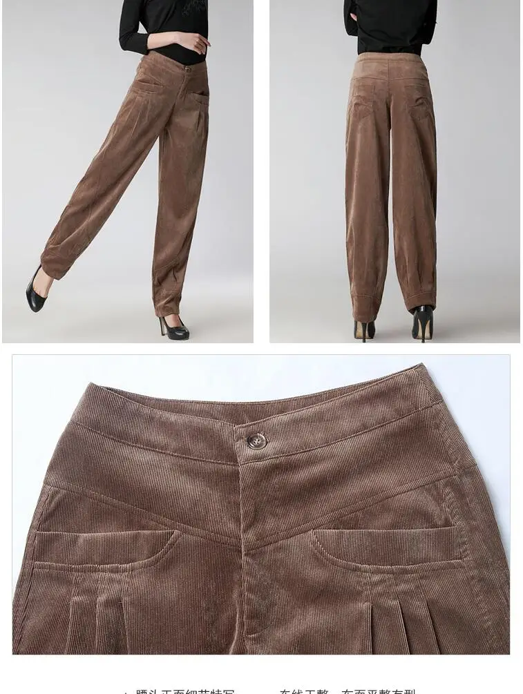 Новинка Осень зима 2020 свободные бархатные брюки с высокой талией большого