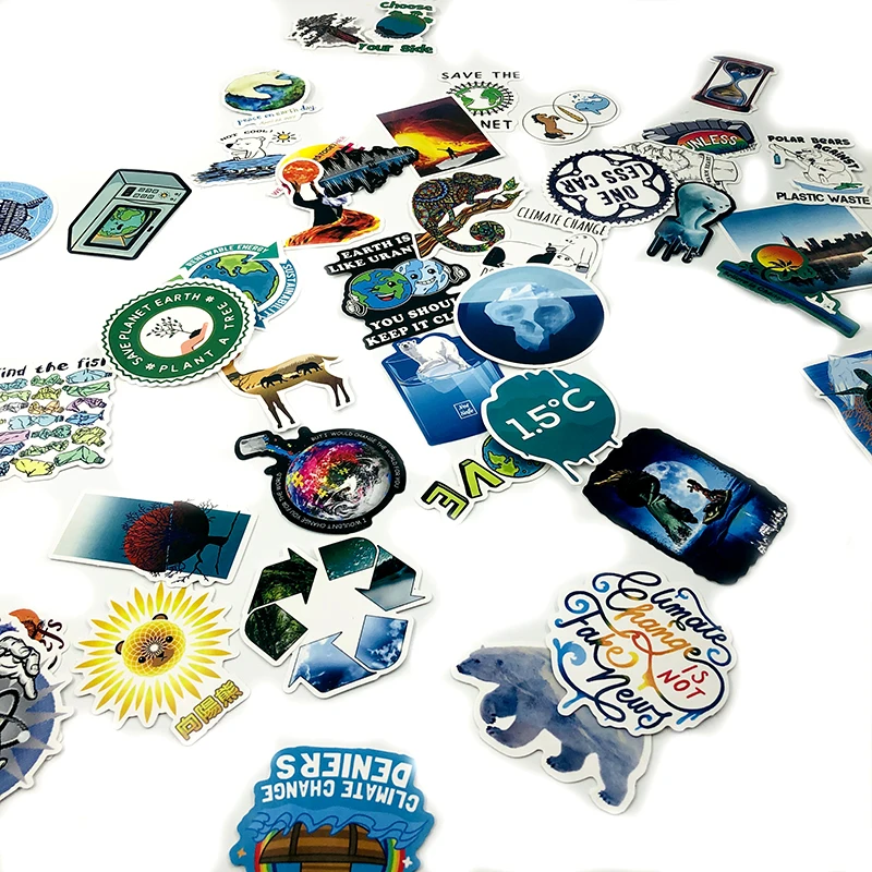 Pegatina creativa de protecci&oacute;n del medio ambiente, 50 Uds., para ScrapbookingForMotorcycle, equipaje, ordenador, monopat&iacute;n, guitarra-4