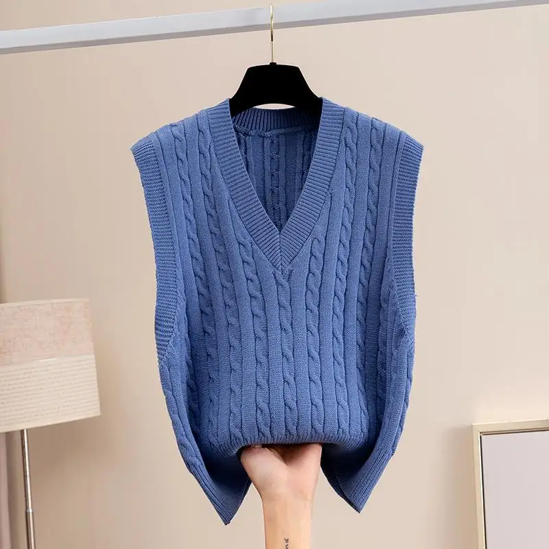 

Женский Короткий трикотажный свитер без рукавов с V-образным вырезом