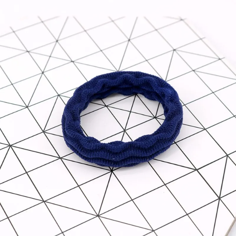 Navy 5Pcs 5 шт., корейская мода, волнистые эластичные резинки для волос, резинки для волос, лента для волос, веревка для женщин, девушек, конский хвост, держатель - Окраска металла: Navy 5Pcs