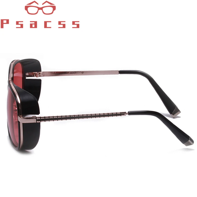 Psacss Vintage PUNK Sunglasses Men Women Tony Stark Iron Man Fashion High Quality Sun Glasses For Driving Outdoor Gafas de sol