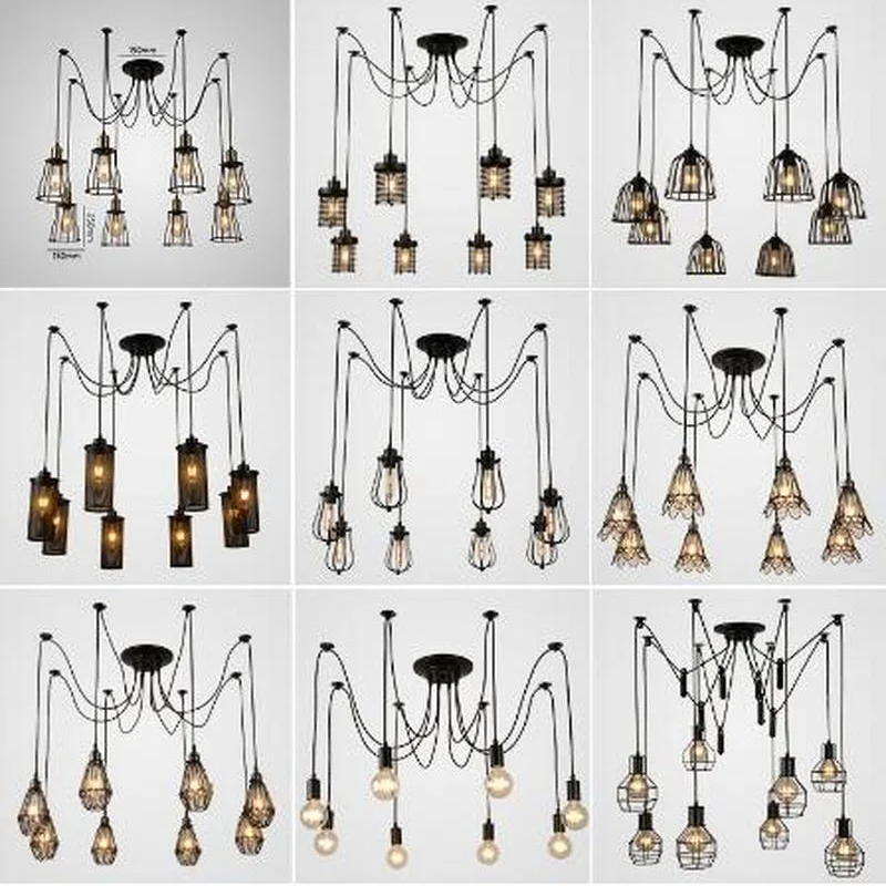 Винтажные подвесные светильники в виде паука лампа E27 промышленное освещение
