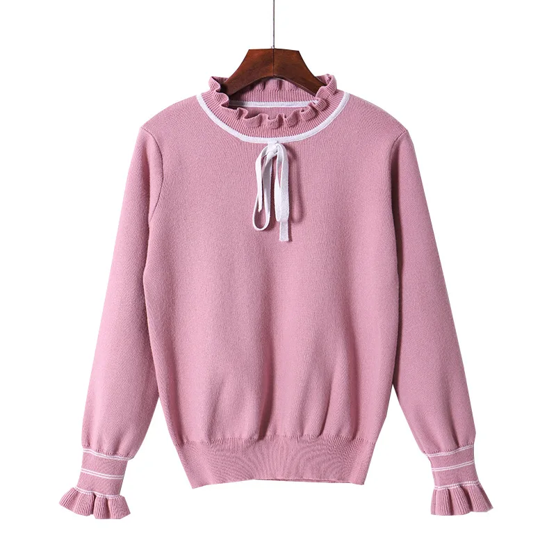 Новинка осени 2020, облегающий свитер с деревянными ушками и подходящим по цвету свитером для женщин от AliExpress WW