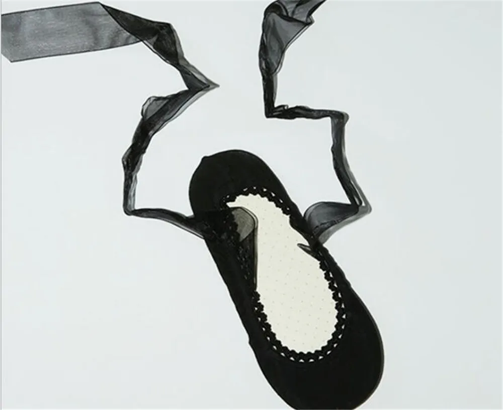 Шикарные женские носки на шнуровке с лентами. Женские Балетные танцевальные