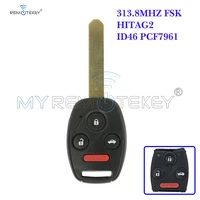 remtekey s2082 a 2 at remote key mlbhlik 1t 3 button with panic 72148 snv h010 m2 hon66 313 8 mhz for honda crv fit key