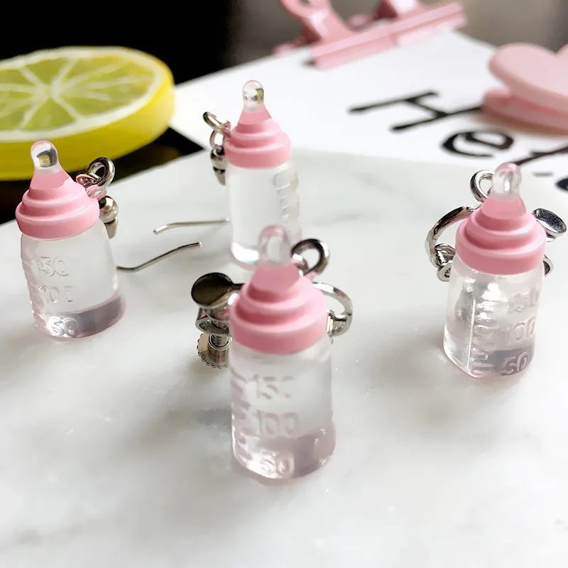 Смола бэби бутылочка для кормления серьги в виде бутылок Фидер Beini гвоздики