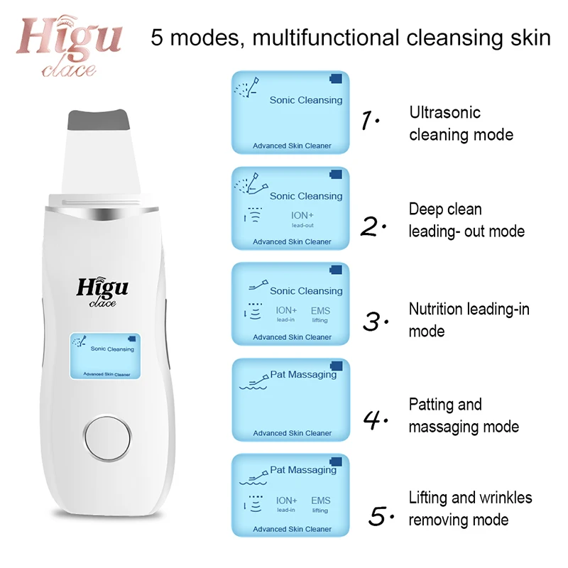 Скраб для кожи лица ультразвуковой очиститель Электрический инструмент спа акне