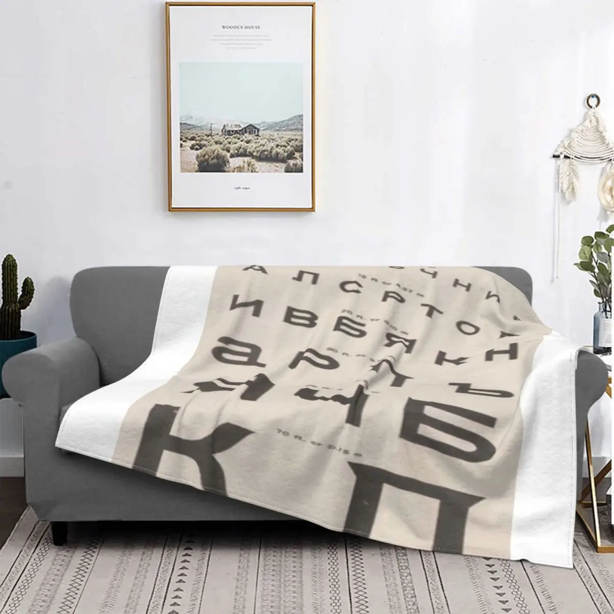 

Manta Vintage cirílica con gráfico de ojos, para cama colcha a cuadros, toalla, manta Kawaii, manta ponderada