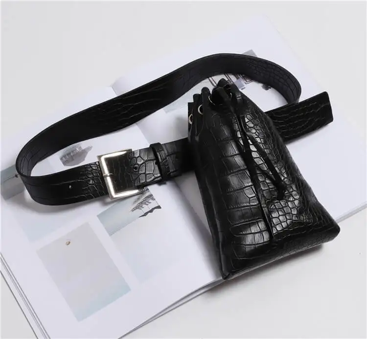 Женские сумки на пояс Caker черные коричневые разноцветные Сумки из искусственной