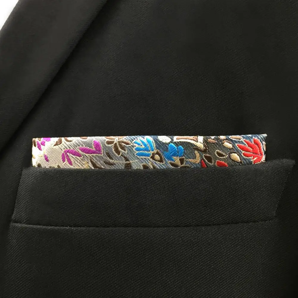Pocket Square Handkerchief Floral Pattern Multicolor Large 12.6&quot | Аксессуары для одежды