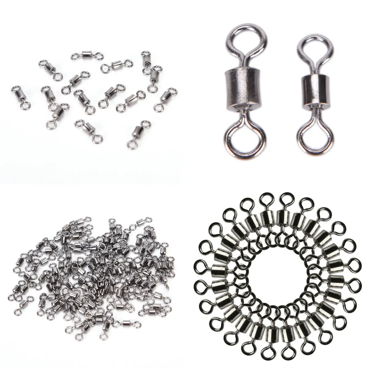 

100 шт. 4 #/6 #/8 #/12 # разъемы, Сверхмощный подшипник, фотоэлементы, аксессуары для морской рыбалки, серебристые