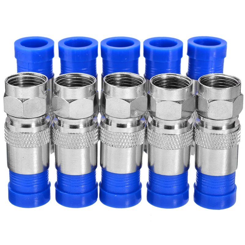 100/50/20/10/5/2/1PCS Waterproof RG6 Connector Compression Tool Coaxial Cable Connection F Type | Обустройство дома