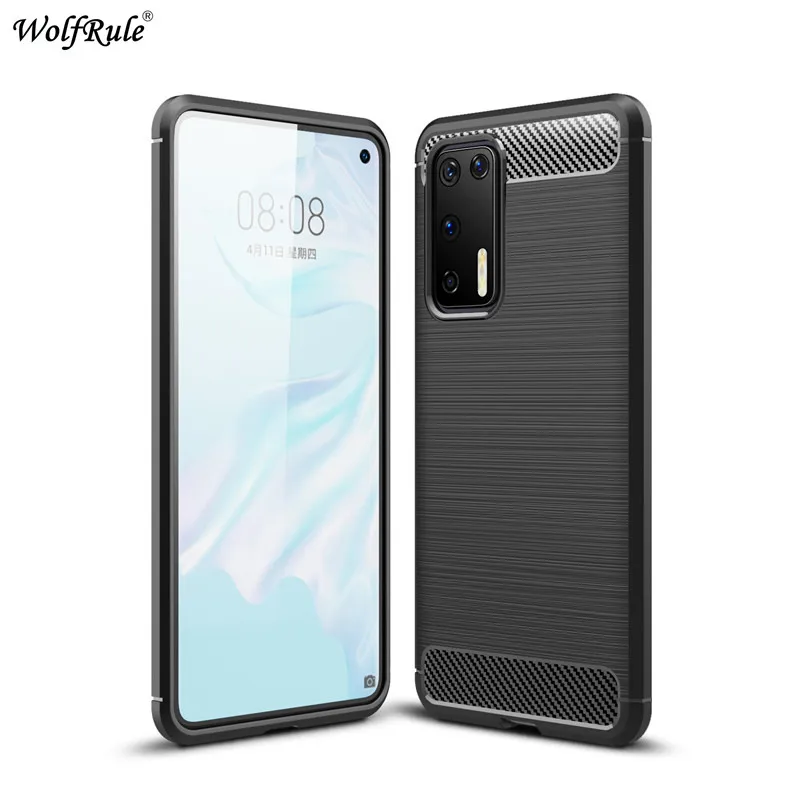 Мягкий чехол из углеродного волокна для Huawei P40 противоударный корпус защитный