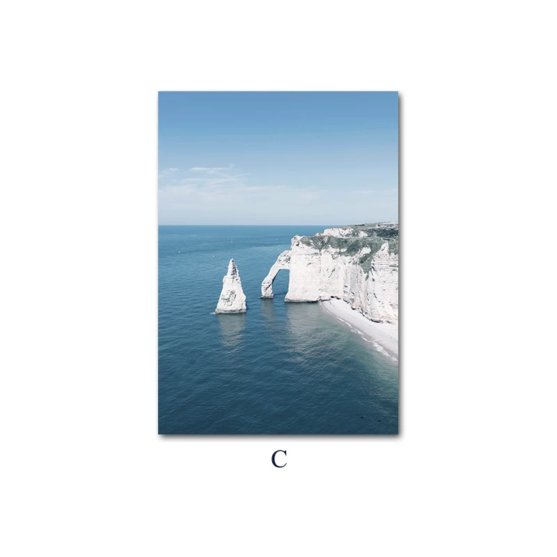 

Coastal Ocean Picture Nature Scandinavian Poster Nordic Life Quotes Print Wall Art Canvas Painting Travel Landscape Famous Place