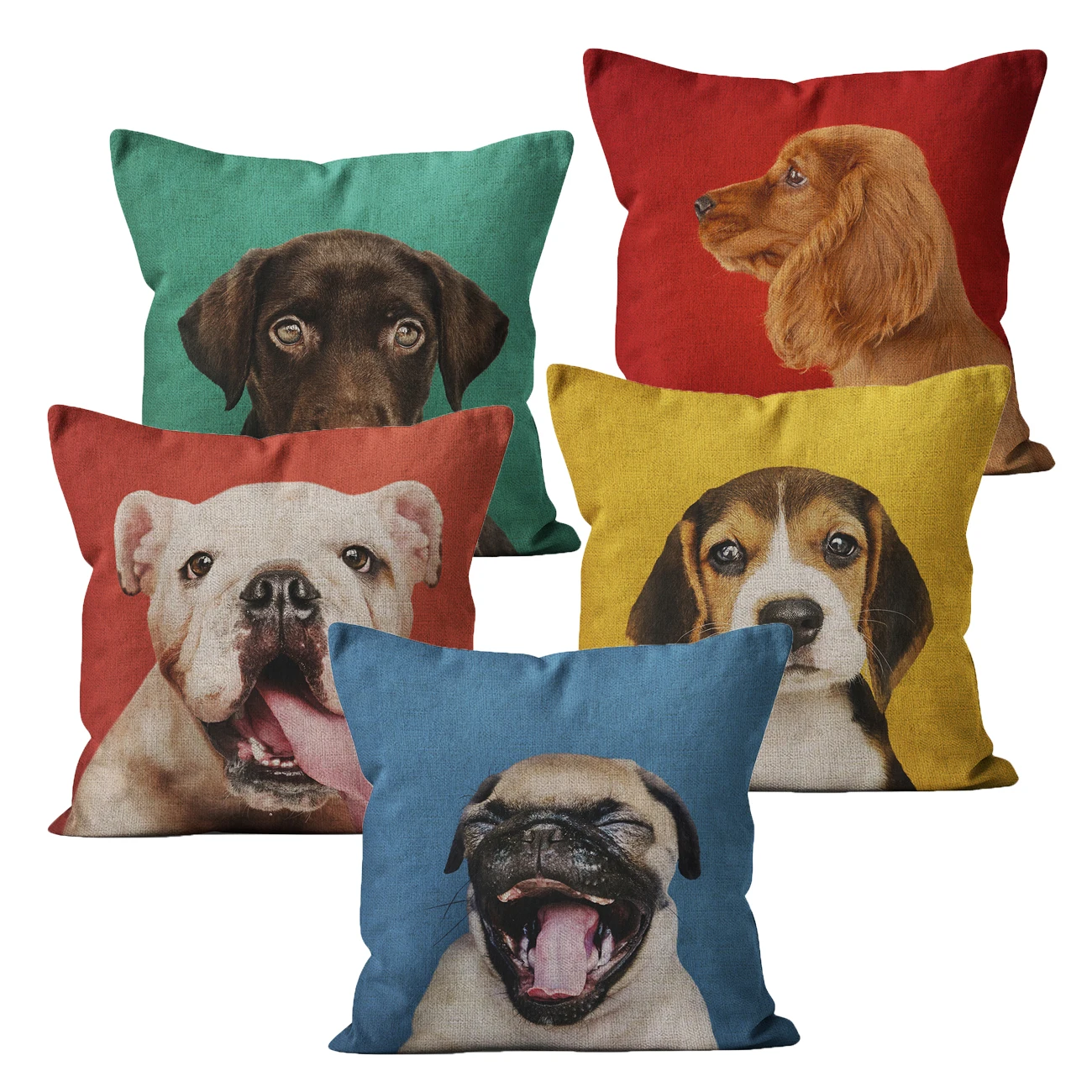 Animal French Bulldog Throw Pillow Case Home Decoration Modern 40*40 45*45 Linen Sofa Bedroom Color Dachshund Dog Cushion Cover