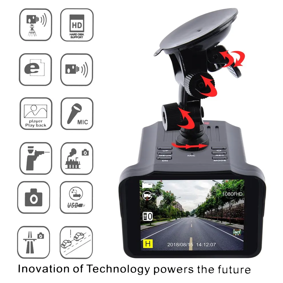 

Автомобильный видеорегистратор H588 с 4,7-дюймовым TFT-экраном, автомобильная камера, антискоростной радар-детектор, универсальные детали авто...