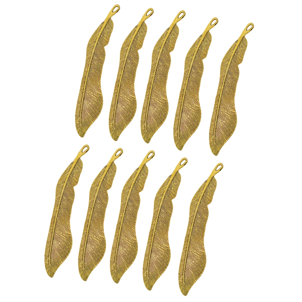 

Retro Feather Metal Bookmark For Books School Students Gold Bookmarks 10pcs