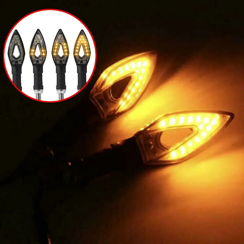 

2PCS Motorcycle Turn Signal Light 14 LED Moto Flasher Indicator Lamp Waterproof