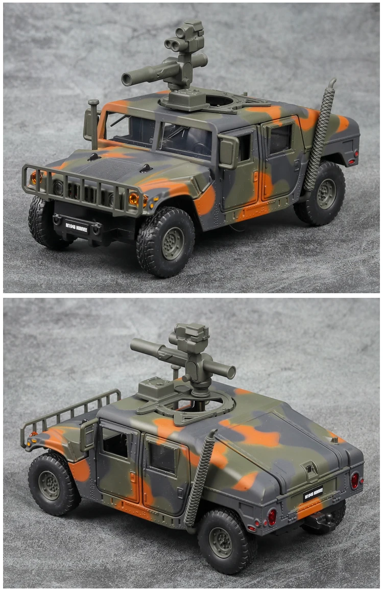 1:32 Hummer M1046 военный автомобиль модель усовершенствованная, от взрыва, бронетранспортер со звуком светильник сплав игрушечный автомобиль модель литая игрушечная машинка