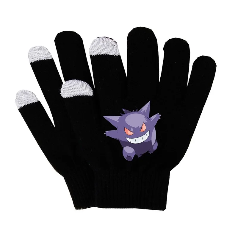 Трикотажные перчатки Pokemon Pikachu Gengar зимние шерстяные мужские осенне-зимние теплые