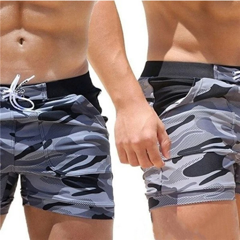 

2021 New Camouflage Shorts Mens Casual Shorts Summer Beach Shorts Male Fashion Streetwear Elastic Waist Drawstring Shorts