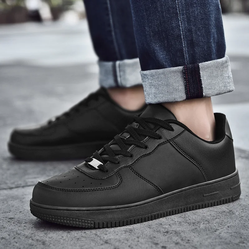 

Men's PU Leather Casual Shoes Fashion Lace-up Vulcanize Shoes Driving Man Shoes Zapatillas Hombre