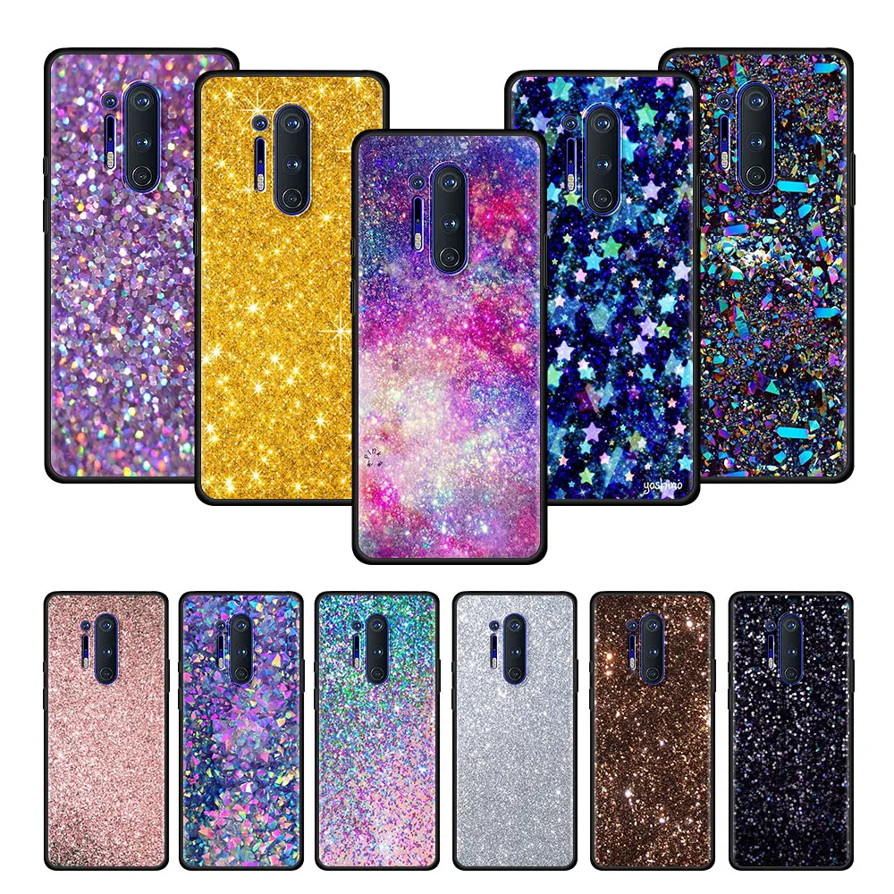 

Capa For OnePlus 8T 8 Nord N10 5G 7 9 7T 9R Phone Case For 1+ Nord 2 N100 N200 Z Black Tpu Phone Cover Rhinestone Luxury Fitted