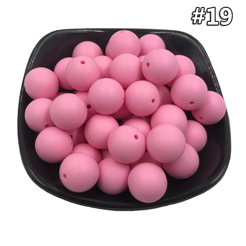 Silicone teether 19 20 шт. Силиконовая Круглая Бусина 12 мм Экологичное Сенсорное ожерелье-прорезыватель для кормления пищи аксессуары DIY Ювелирные изделия Детский Прорезыватель игрушка - Цвет: Silicone teether 19