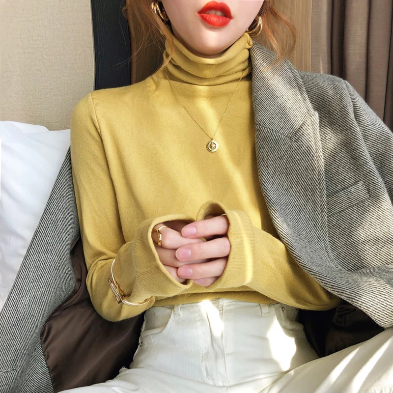 

Soft Glutinous Turtleneck Sweater for Women Autumn and Winter New Korean Style Versatile Bottoming Loose Sweater Western Style