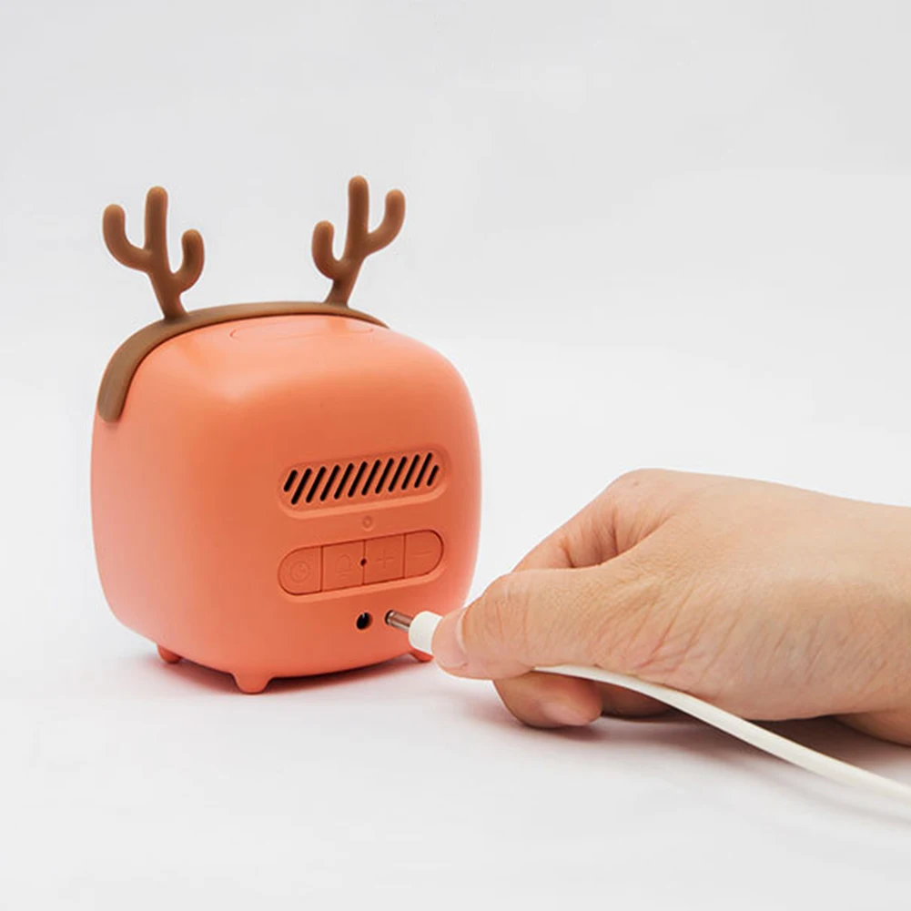 

Newest Mini Portable Cartoon Rabbit Ear Shape Rechargeable Digital Display LED Nigh Light Alarm Clock with Backlit Home Decor