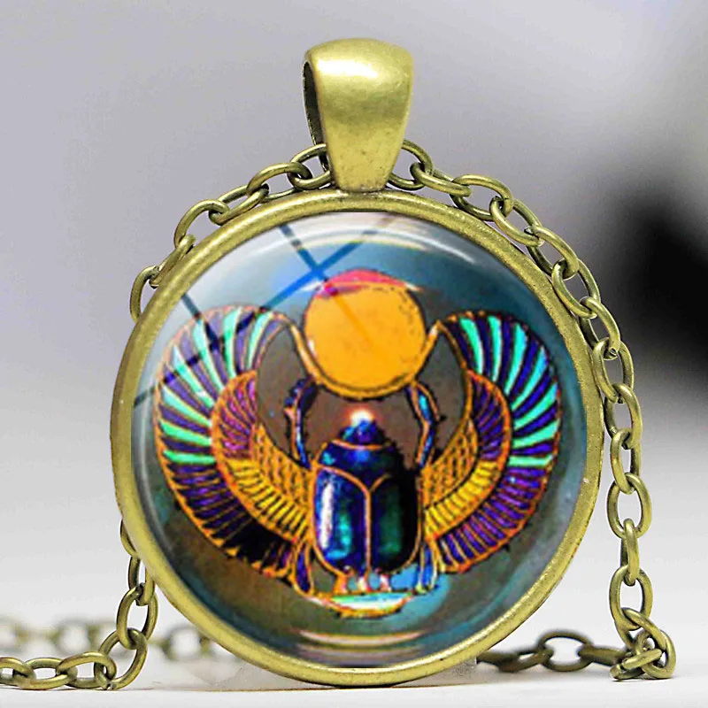 Ожерелье со скарабей женское 3 цвета на выбор ювелирные изделия из древнего