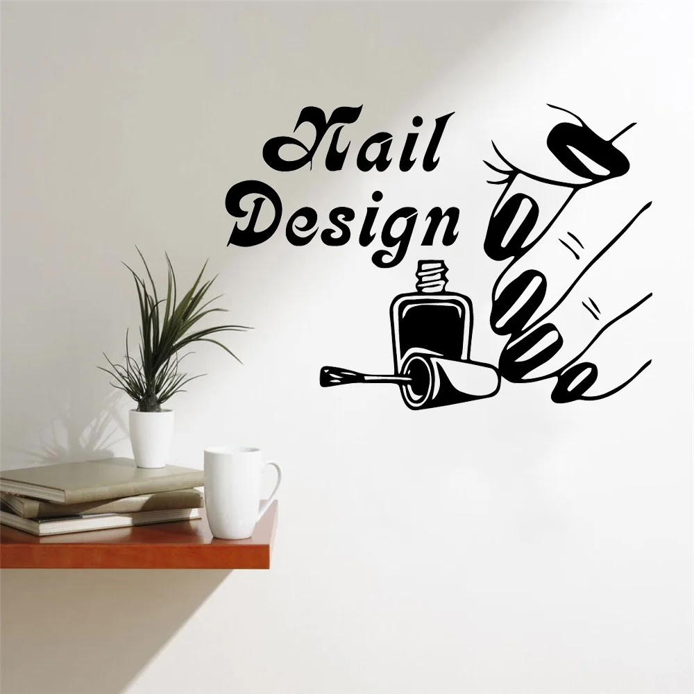 Виниловые обои сделай сам для ногтей настенные Стикеры салона красоты