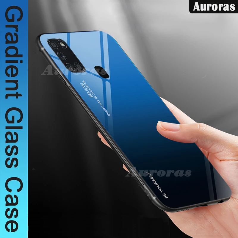 Чехол Auroras из закаленного стекла с градиентом для Samsung Galaxy A21S чехол телефона чехлы